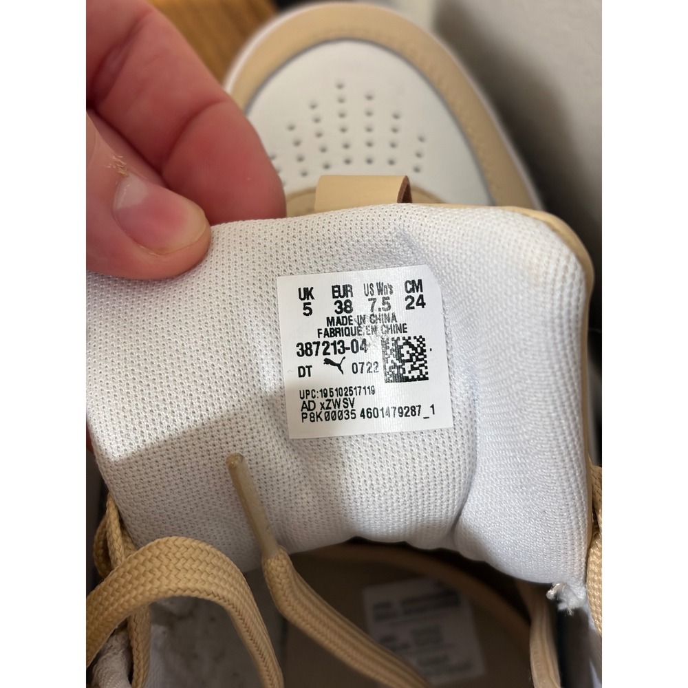 Puma Cali Court Mid Tan White Gold Platform Sneakers 387213-04 Womens 7.5 - Picture 4 of 6
